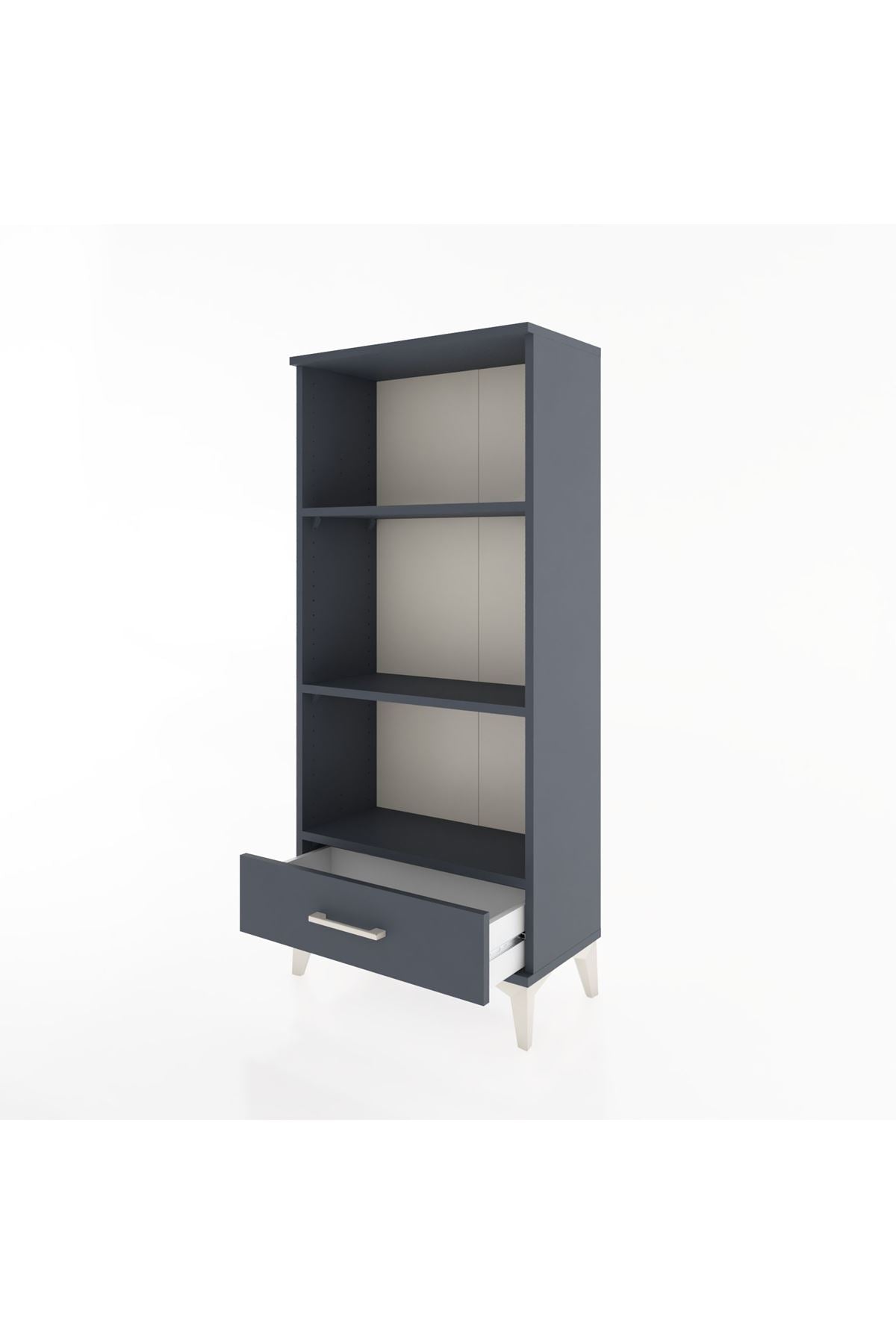 Hyperion Dolap 3 Raflı Tek Çekmeceli 60x44x134 Antrasit-Antrasit