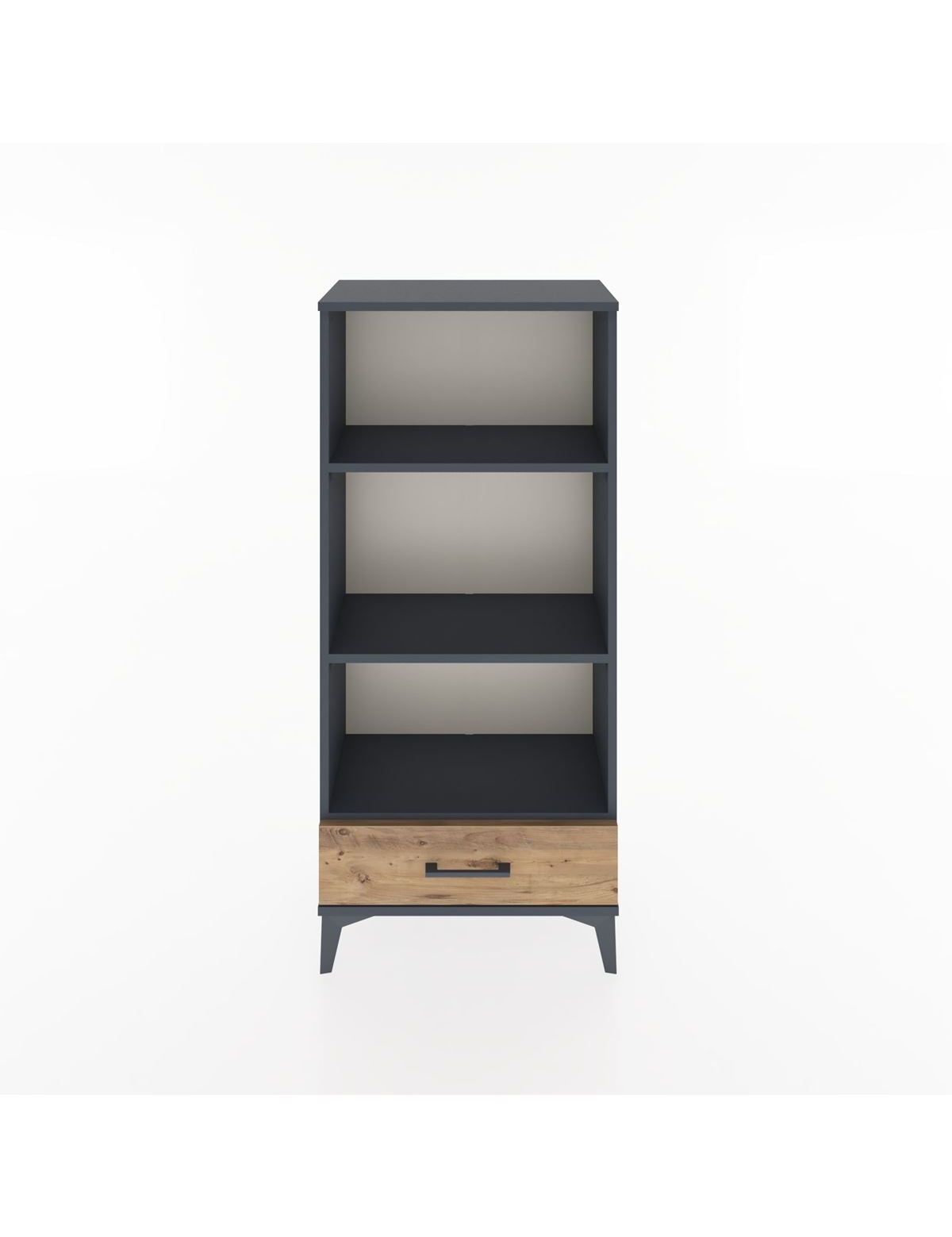 Hyperion Dolap 3 Raflı Tek Çekmeceli 60x44x134 Antrasit-Çam