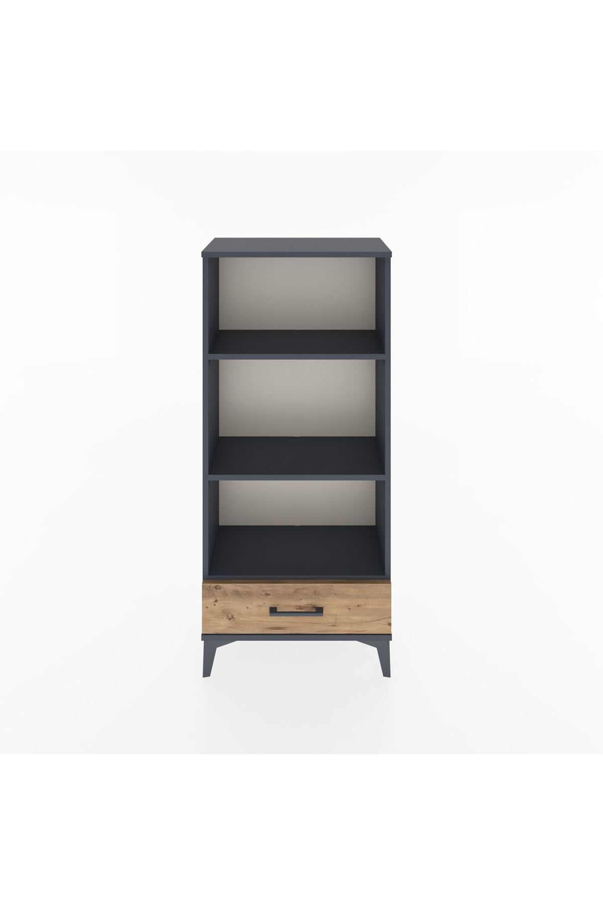 Hyperion Dolap 3 Raflı Tek Çekmeceli 60x44x134 Antrasit-Çam
