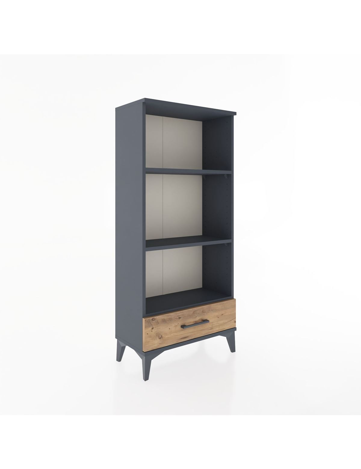 Hyperion Dolap 3 Raflı Tek Çekmeceli 60x44x134 Antrasit-Çam