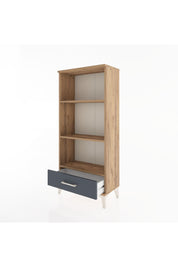 Hyperion Dolap 3 Raflı Tek Çekmeceli 60x44x134 Çam-Antrasit