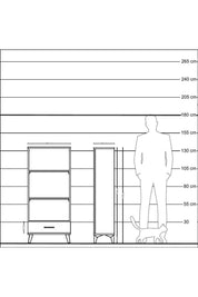 Hyperion Dolap 3 Raflı Tek Çekmeceli 60x44x134 Çam-Antrasit