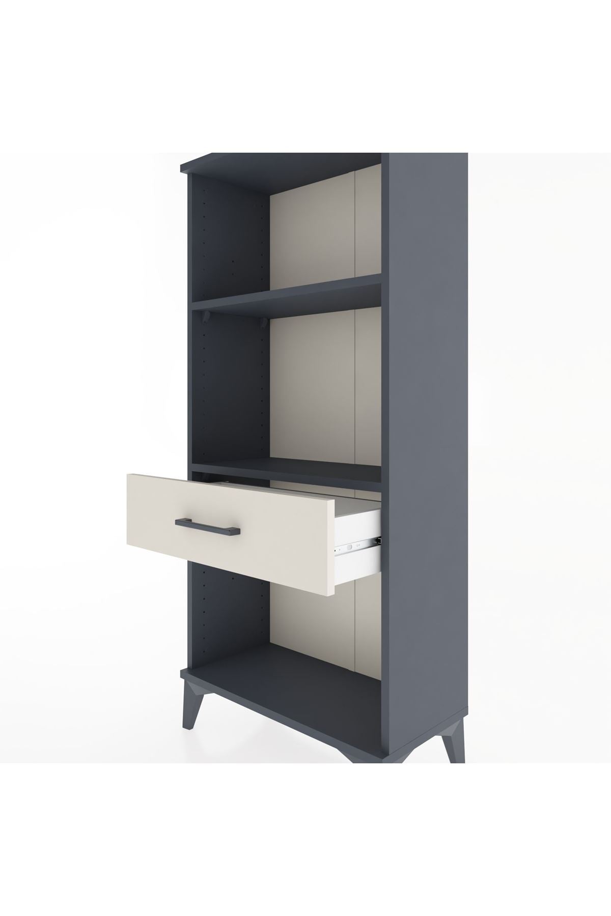 Hyperion Dolap 2 Raflı Tek Çekmeceli 60x44x134 Antrasit-Aytaşı