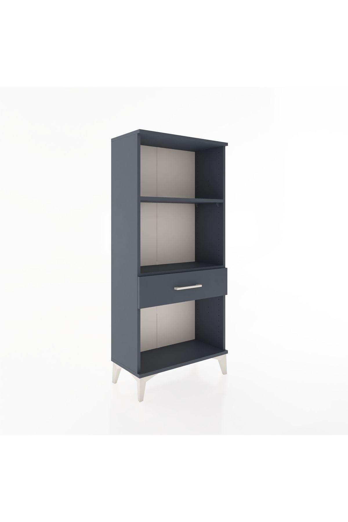 Hyperion Dolap 2 Raflı Tek Çekmeceli 60x44x134 Antrasit-Antrasit