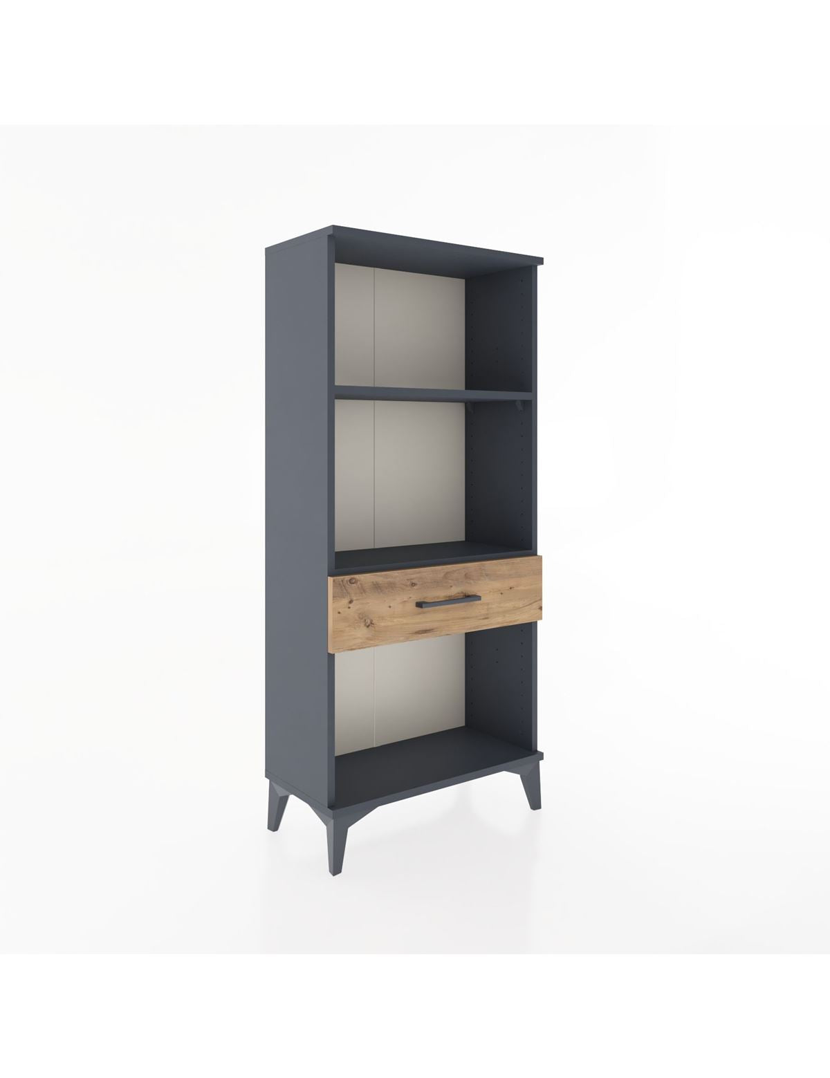 Hyperion Dolap 2 Raflı Tek Çekmeceli 60x44x134 Antrasit-Çam