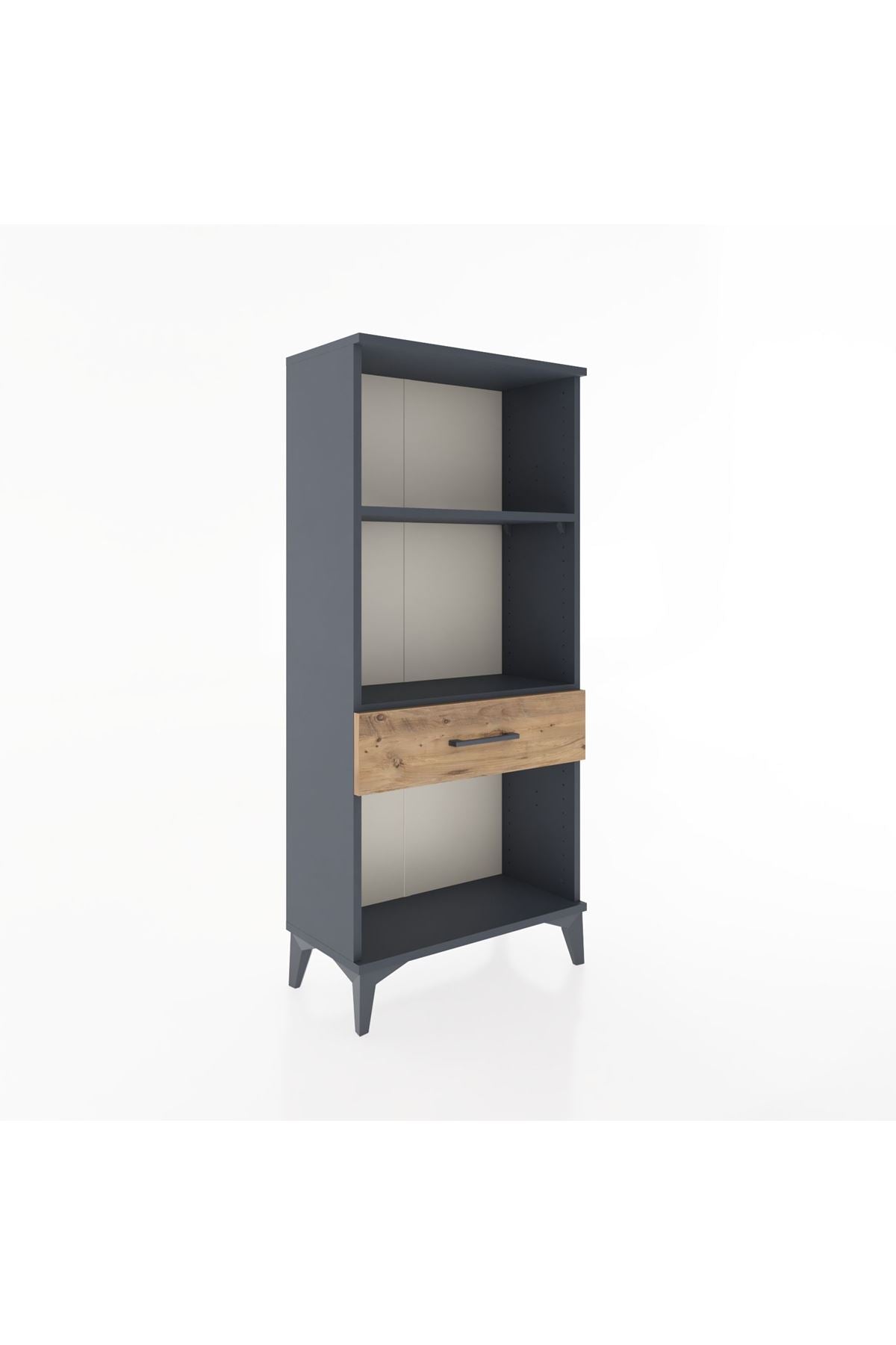 Hyperion Dolap 2 Raflı Tek Çekmeceli 60x44x134 Antrasit-Çam