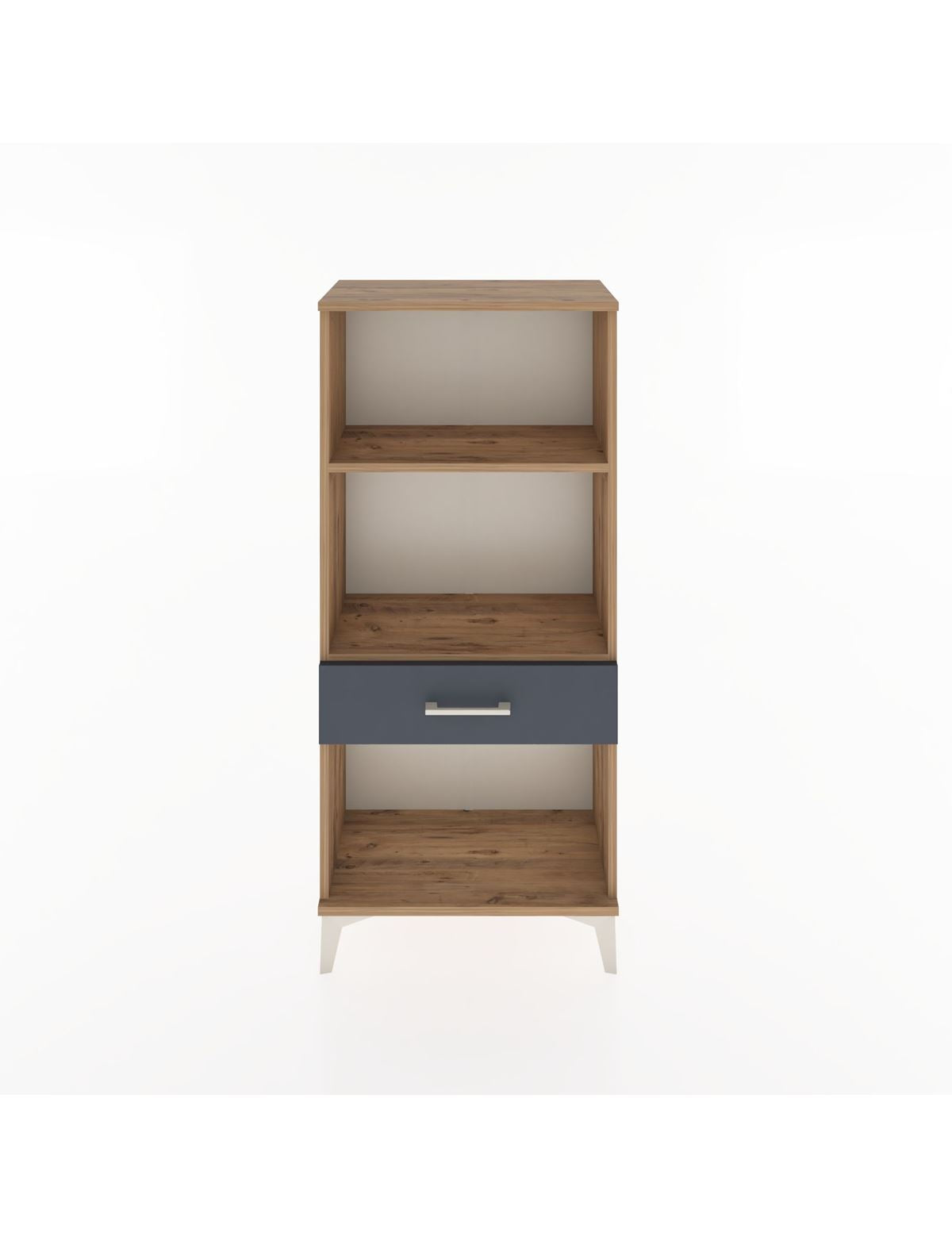 Hyperion Dolap 2 Raflı Tek Çekmeceli 60x44x134 Çam-Antrasit