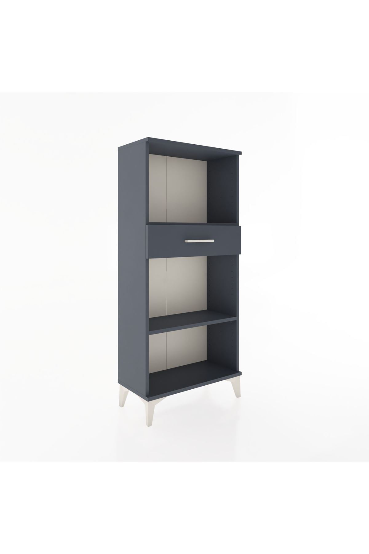 Hyperion Dolap 2 Raflı Tek Çekmeceli 60x44x134 Antrasit-Antrasit