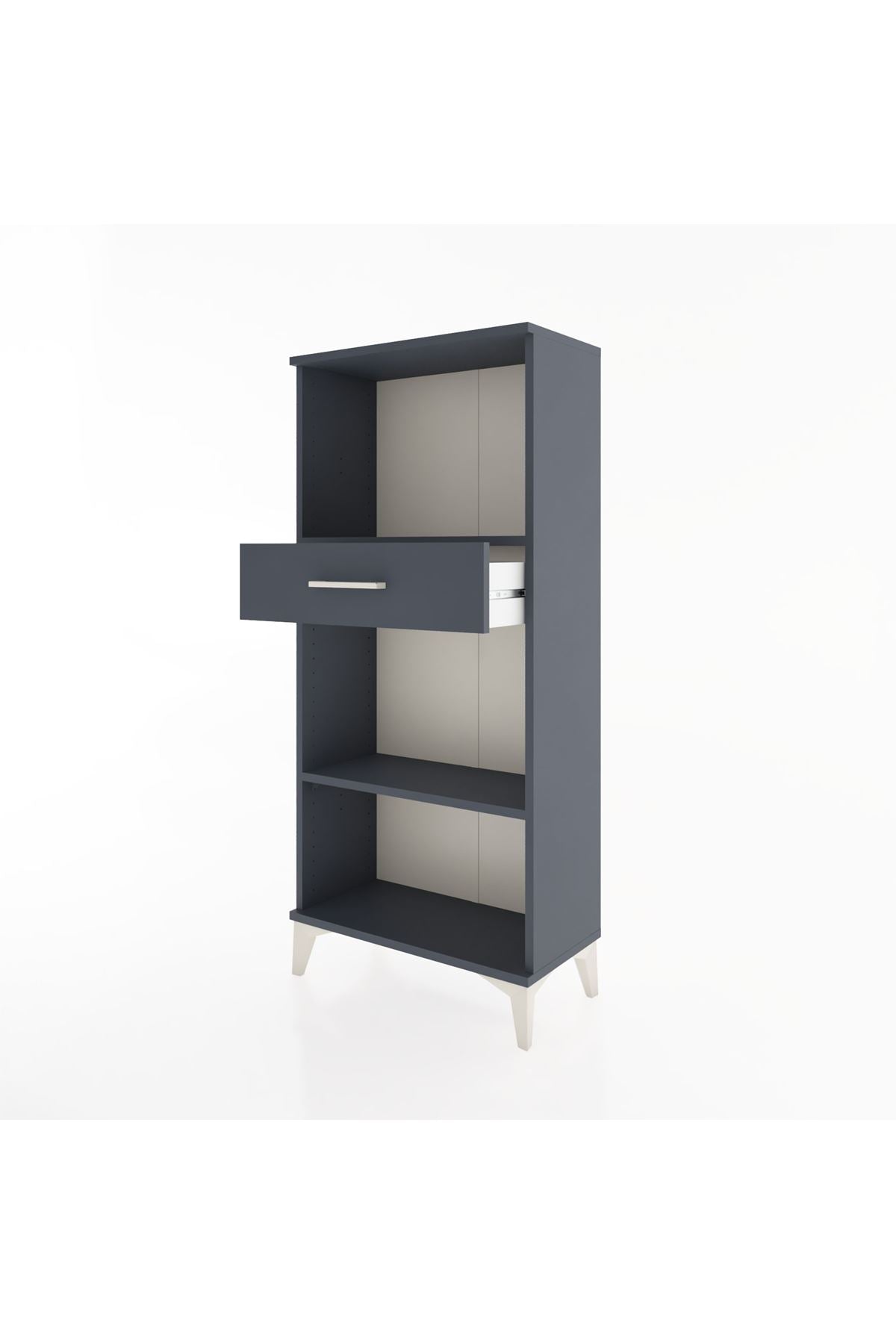 Hyperion Dolap 2 Raflı Tek Çekmeceli 60x44x134 Antrasit-Antrasit