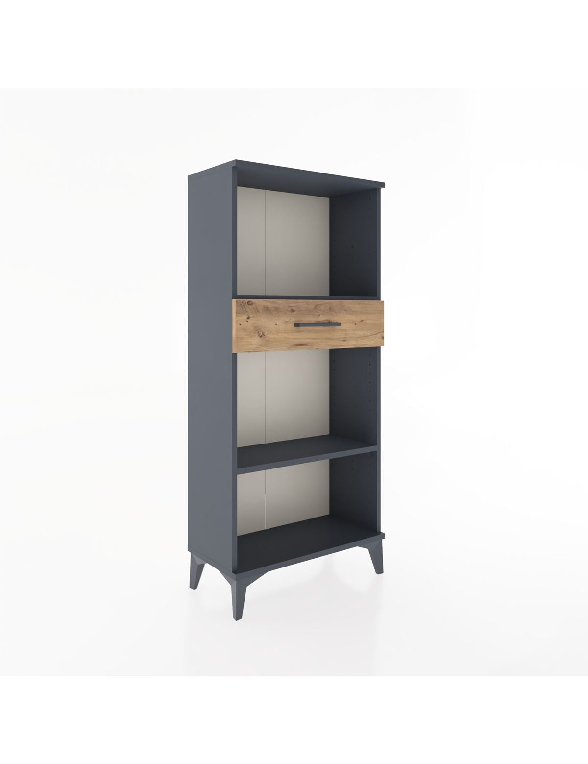 Hyperion Dolap 2 Raflı Tek Çekmeceli 60x44x134 Antrasit-Çam