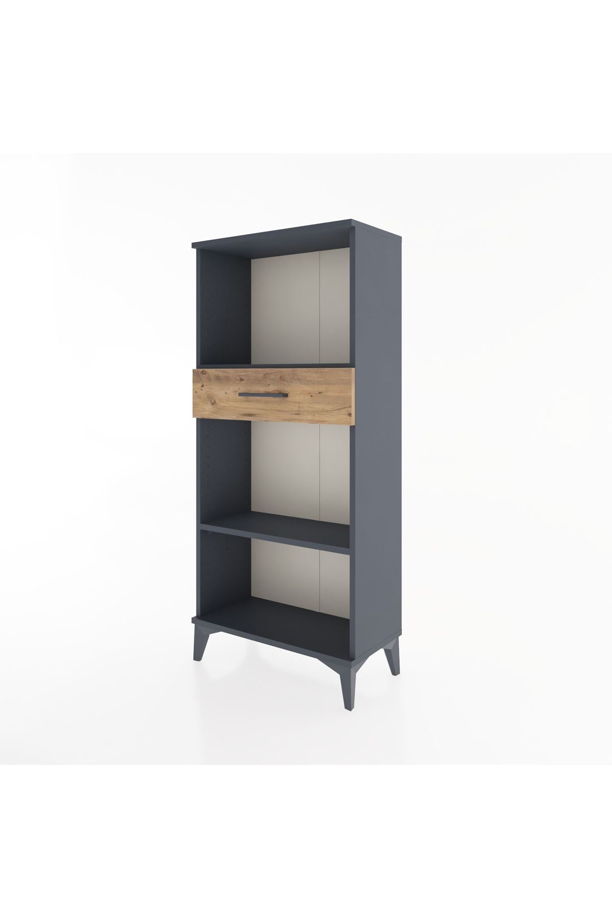 Hyperion Dolap 2 Raflı Tek Çekmeceli 60x44x134 Antrasit-Çam