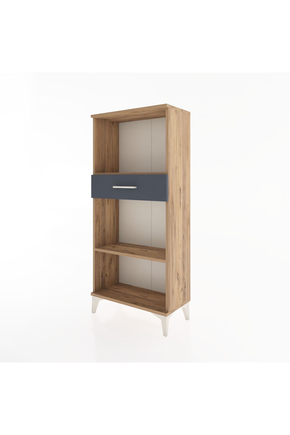 Hyperion Dolap 2 Raflı Tek Çekmeceli 60x44x134 Çam-Antrasit