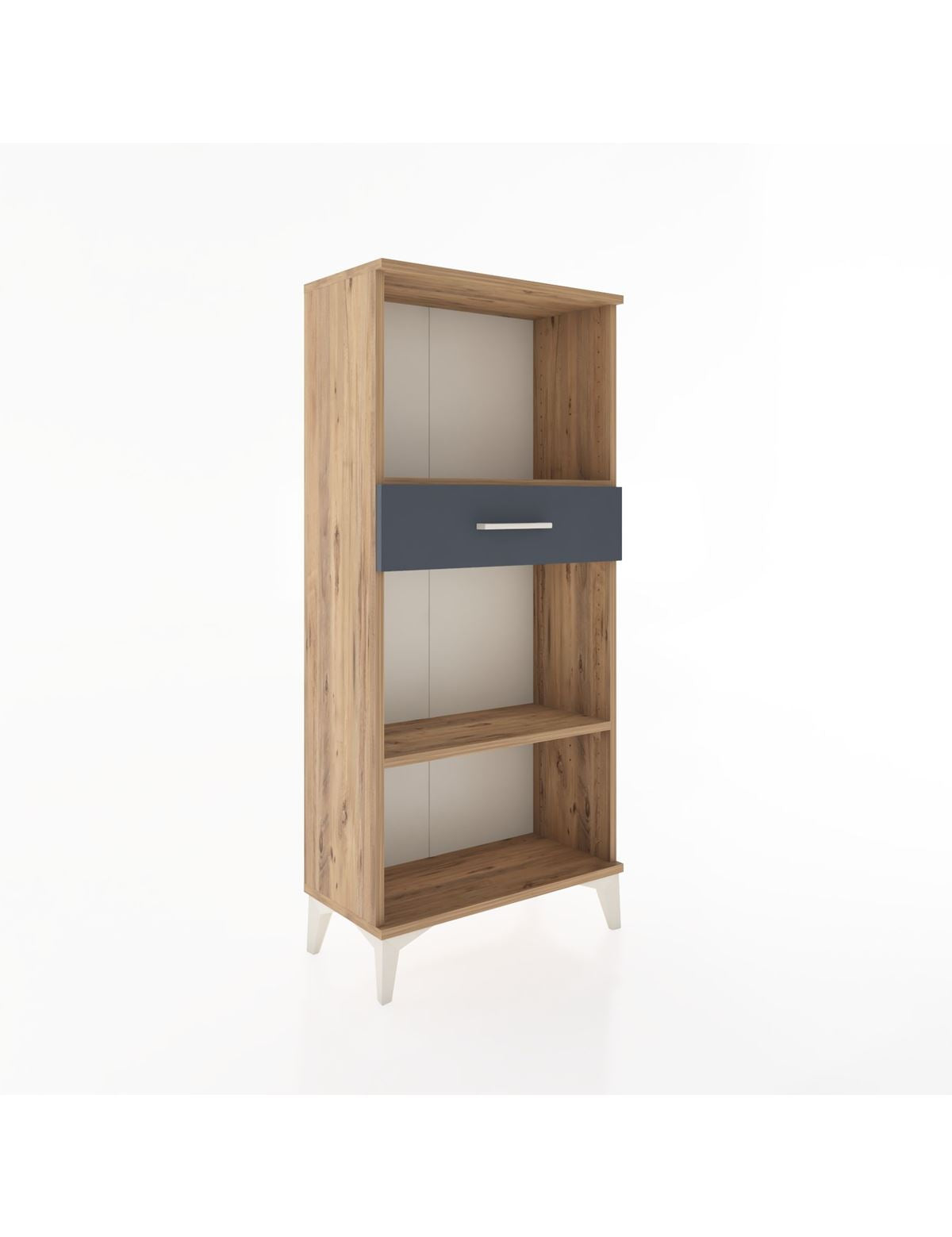 Hyperion Dolap 2 Raflı Tek Çekmeceli 60x44x134 Çam-Antrasit