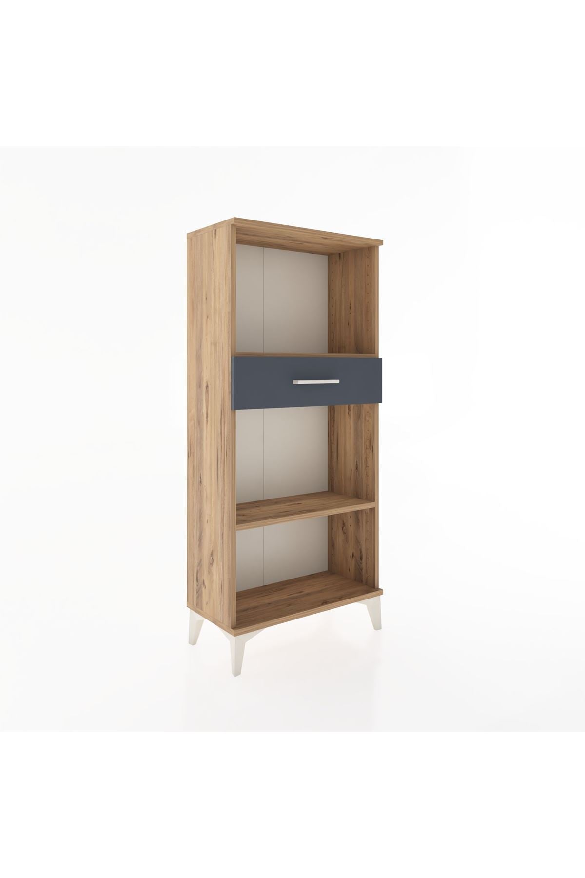 Hyperion Dolap 2 Raflı Tek Çekmeceli 60x44x134 Çam-Antrasit