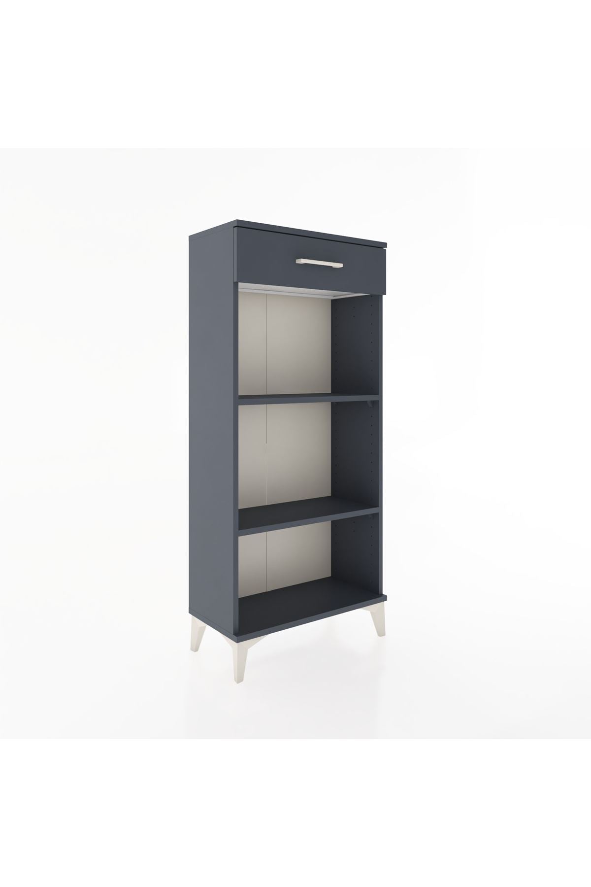 Hyperion Dolap 2 Raflı Tek Çekmeceli 60x44x134 Antrasit-Antrasit