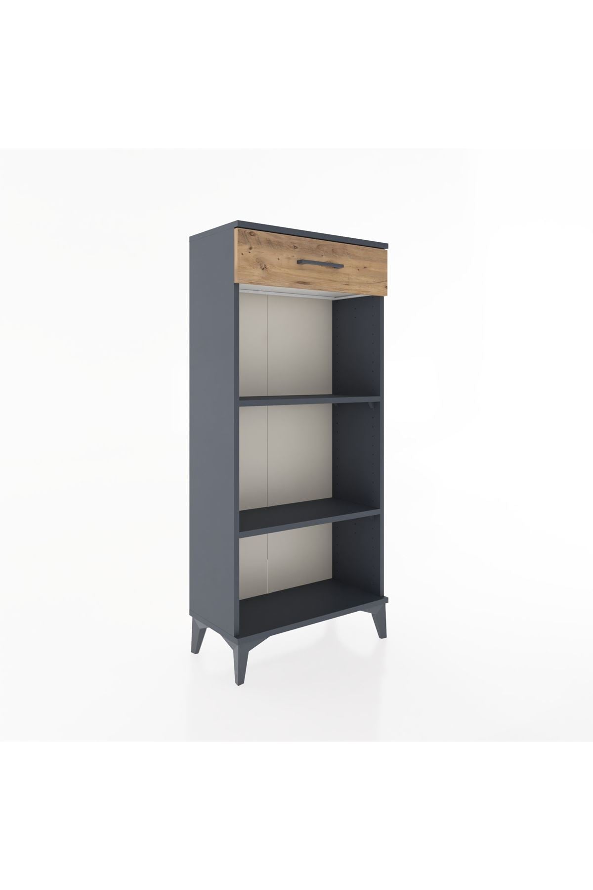 Hyperion Dolap 2 Raflı Tek Çekmeceli 60x44x134 Antrasit-Çam