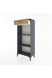 Hyperion Dolap 2 Raflı Tek Çekmeceli 60x44x134 Antrasit-Çam