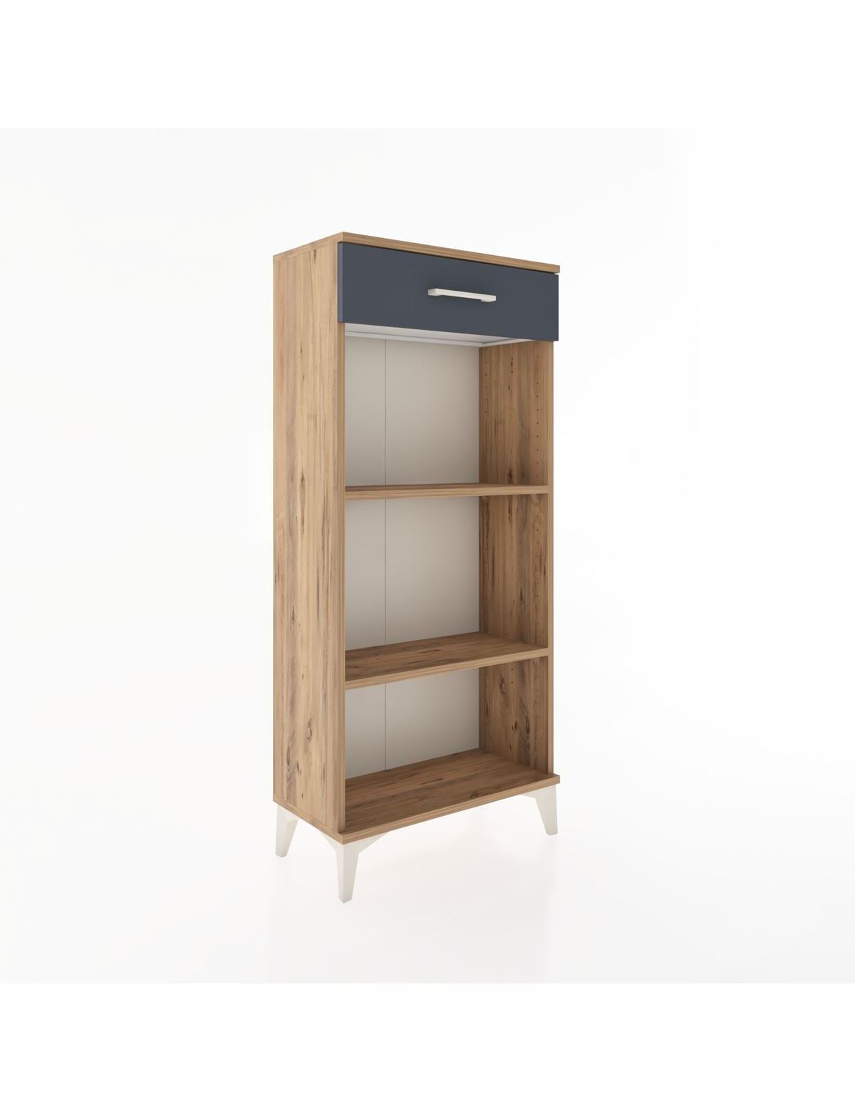 Hyperion Dolap 2 Raflı Tek Çekmeceli 60x44x134 Çam-Antrasit