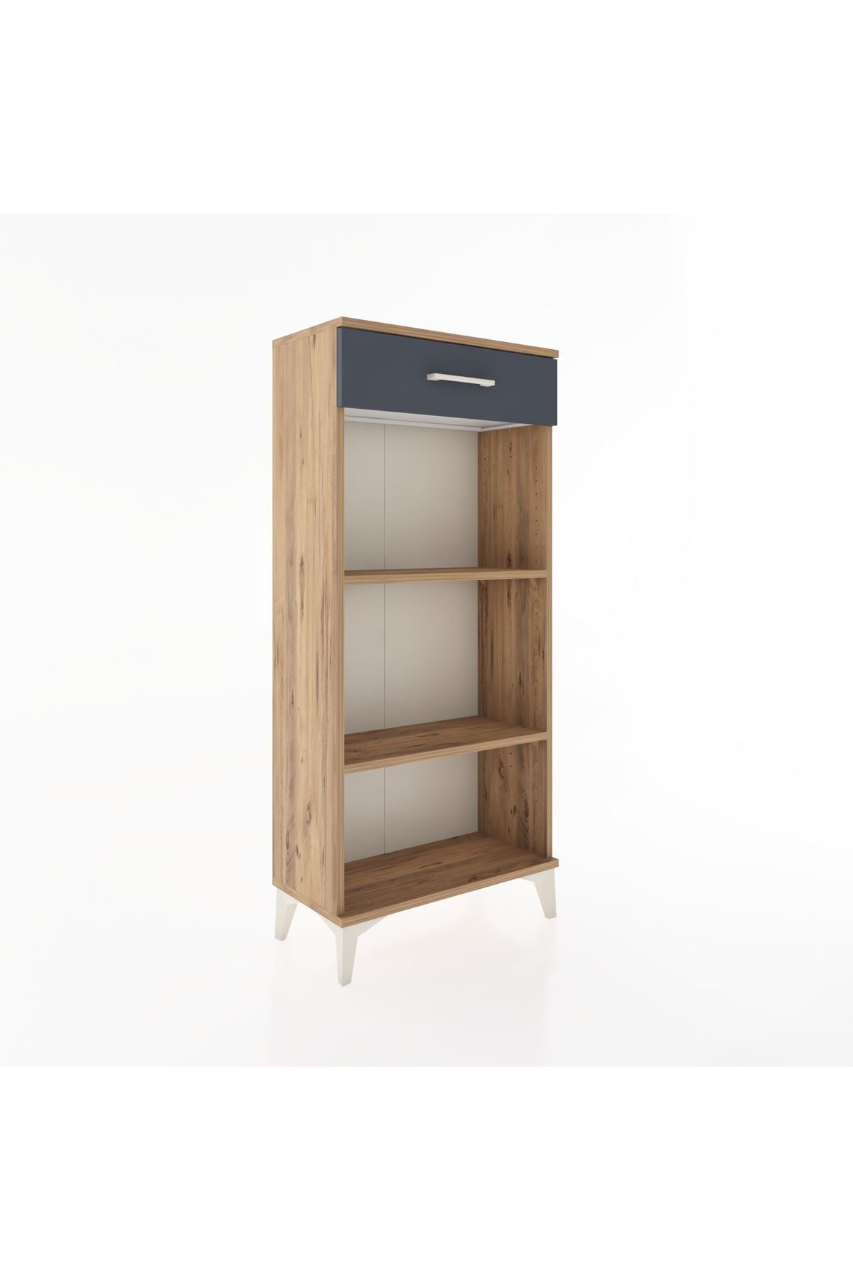 Hyperion Dolap 2 Raflı Tek Çekmeceli 60x44x134 Çam-Antrasit