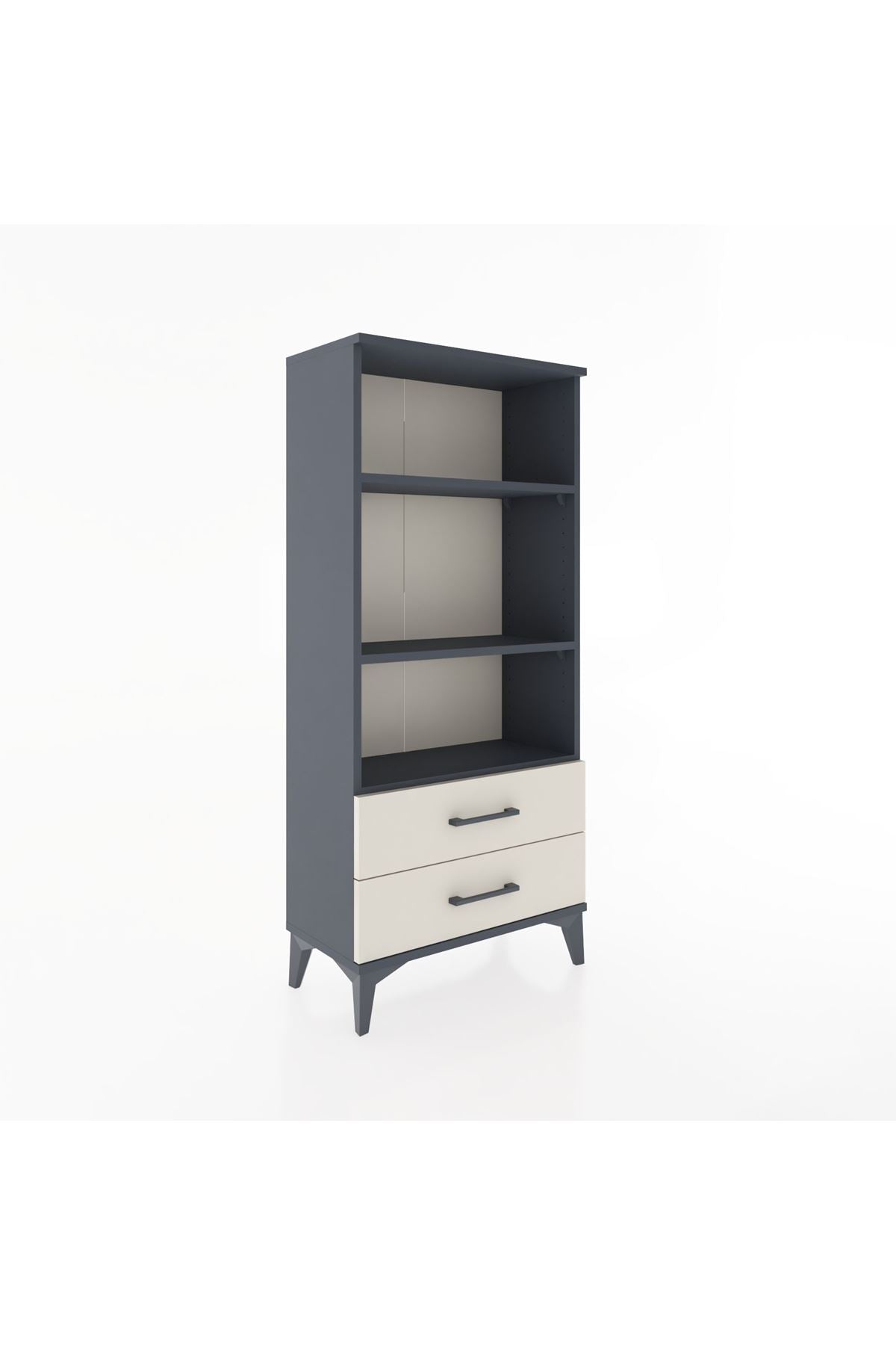 Hyperion Dolap 3 Raflı 2 Çekmeceli 60x44x134 Antrasit-Aytaşı