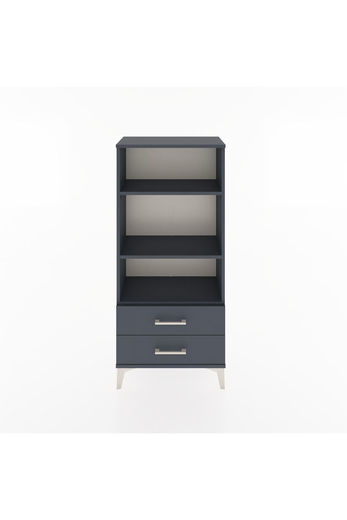 Hyperion Dolap 3 Raflı 2 Çekmeceli 60x44x134 Antrasit-Antrasit