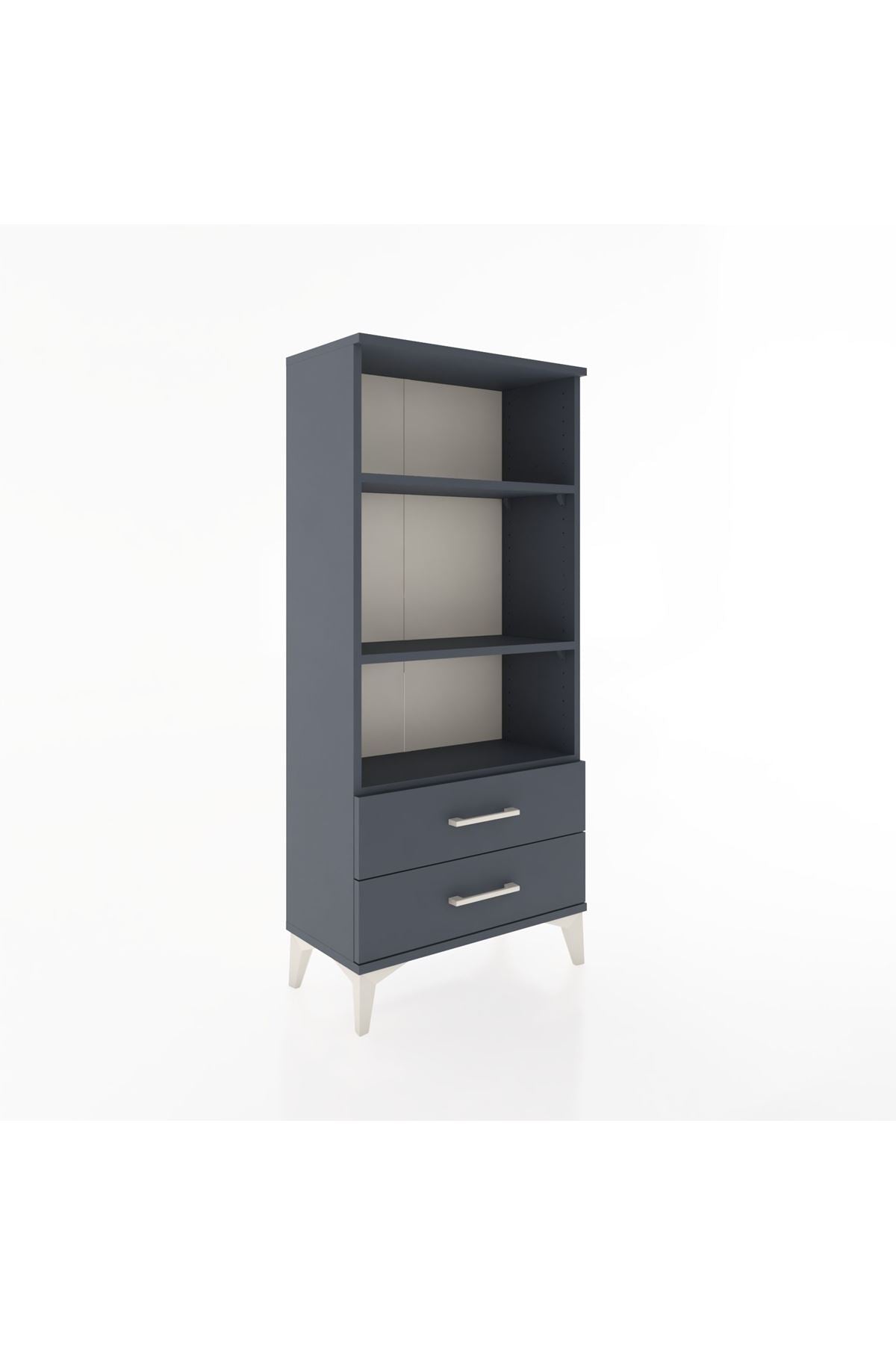 Hyperion Dolap 3 Raflı 2 Çekmeceli 60x44x134 Antrasit-Antrasit