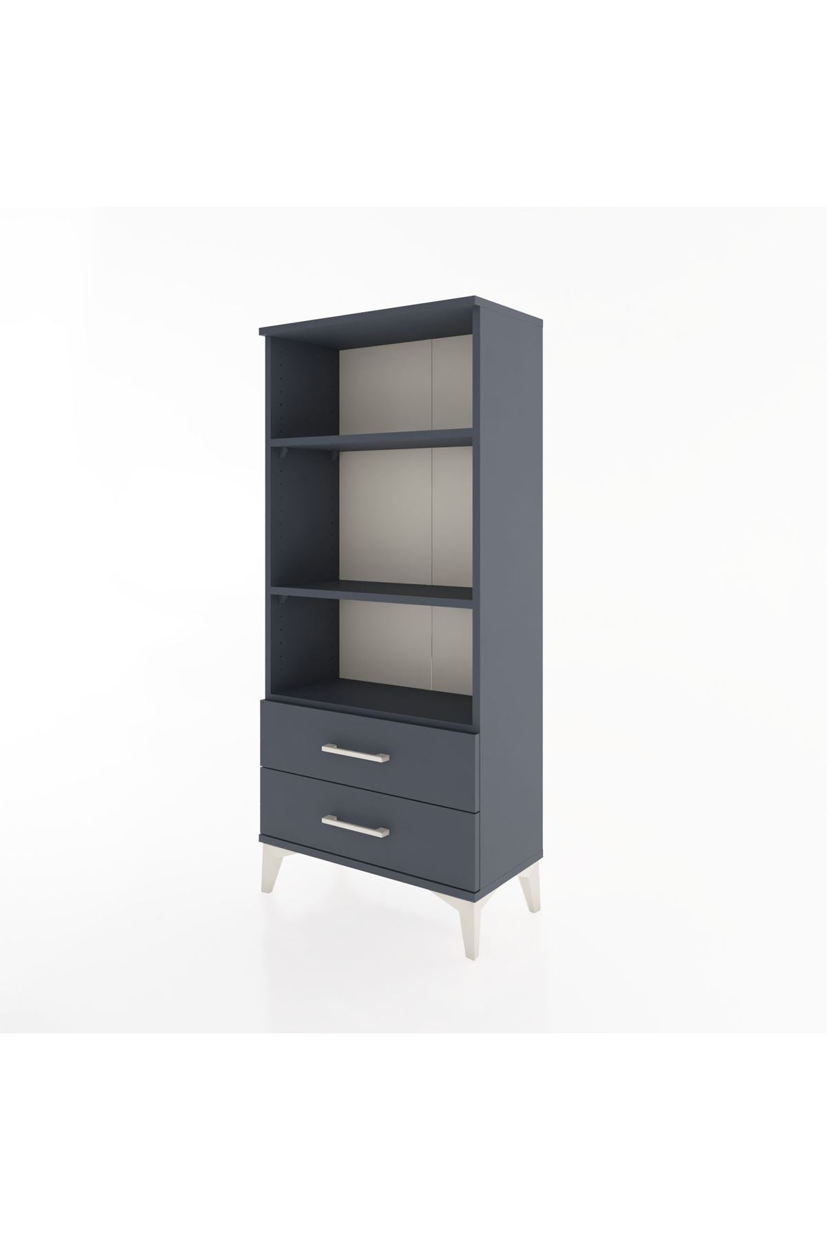 Hyperion Dolap 3 Raflı 2 Çekmeceli 60x44x134 Antrasit-Antrasit