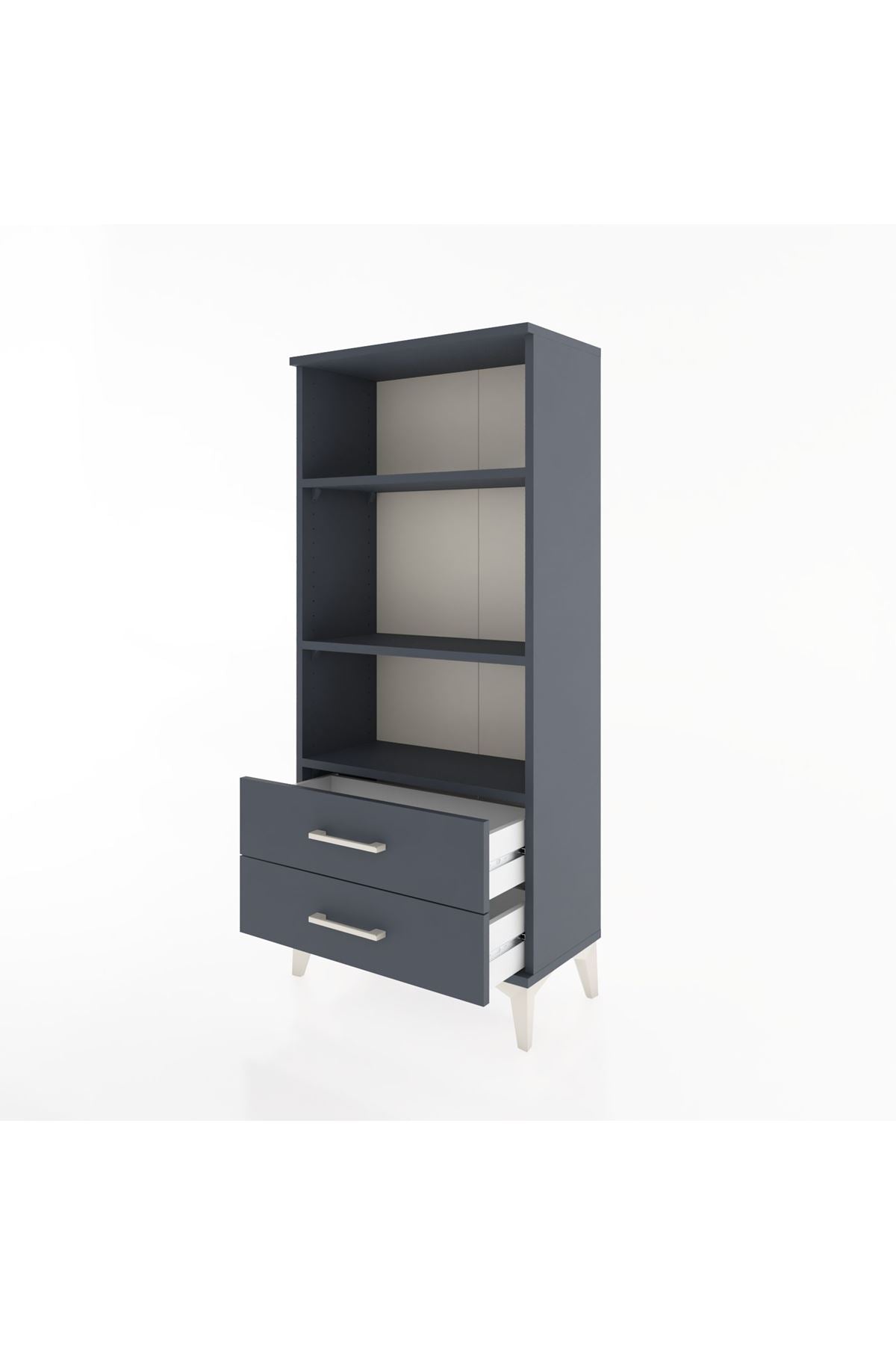 Hyperion Dolap 3 Raflı 2 Çekmeceli 60x44x134 Antrasit-Antrasit