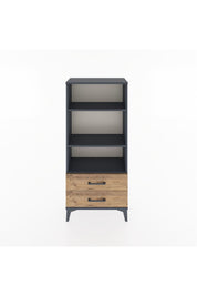 Hyperion Dolap 3 Raflı 2 Çekmeceli 60x44x134 Antrasit-Çam