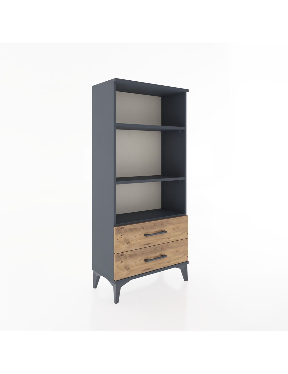 Hyperion Dolap 3 Raflı 2 Çekmeceli 60x44x134 Antrasit-Çam