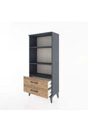 Hyperion Dolap 3 Raflı 2 Çekmeceli 60x44x134 Antrasit-Çam