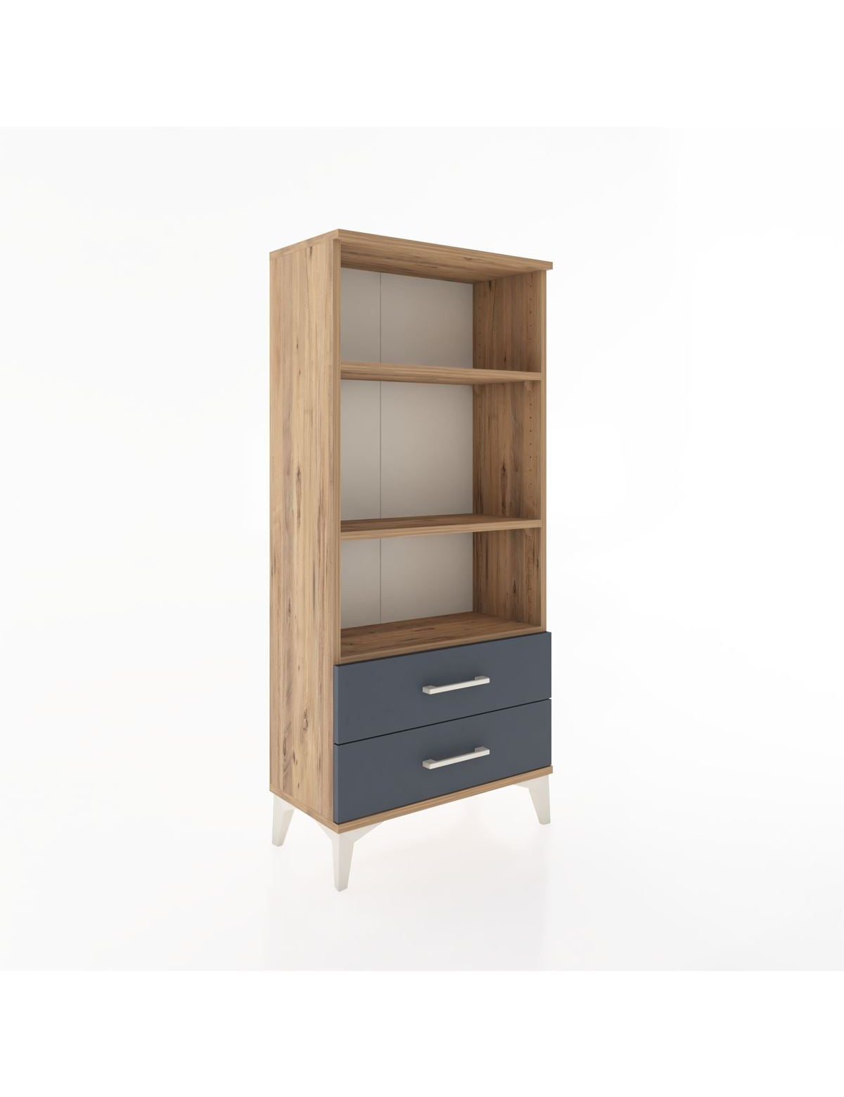 Hyperion Dolap 3 Raflı 2 Çekmeceli 60x44x134 Çam-Antrasit