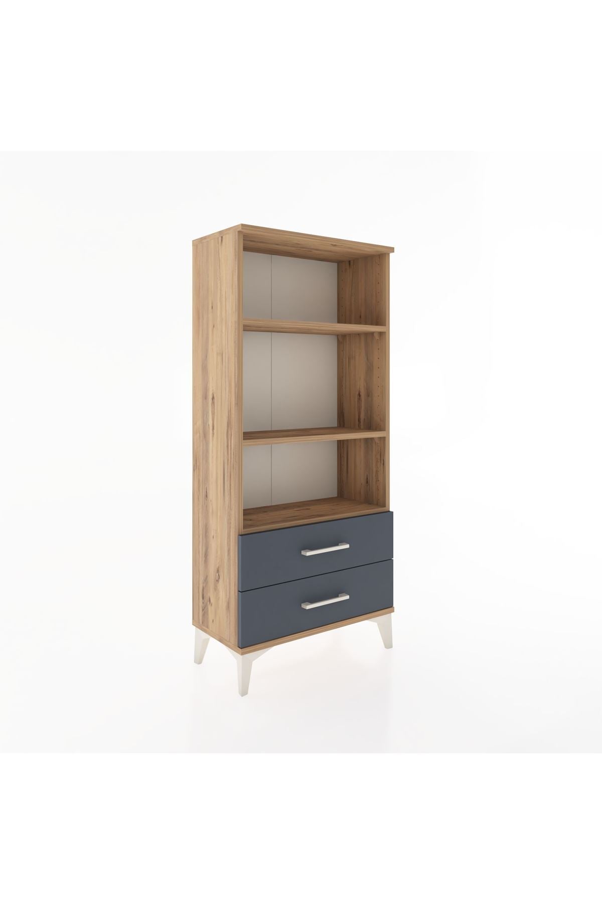 Hyperion Dolap 3 Raflı 2 Çekmeceli 60x44x134 Çam-Antrasit