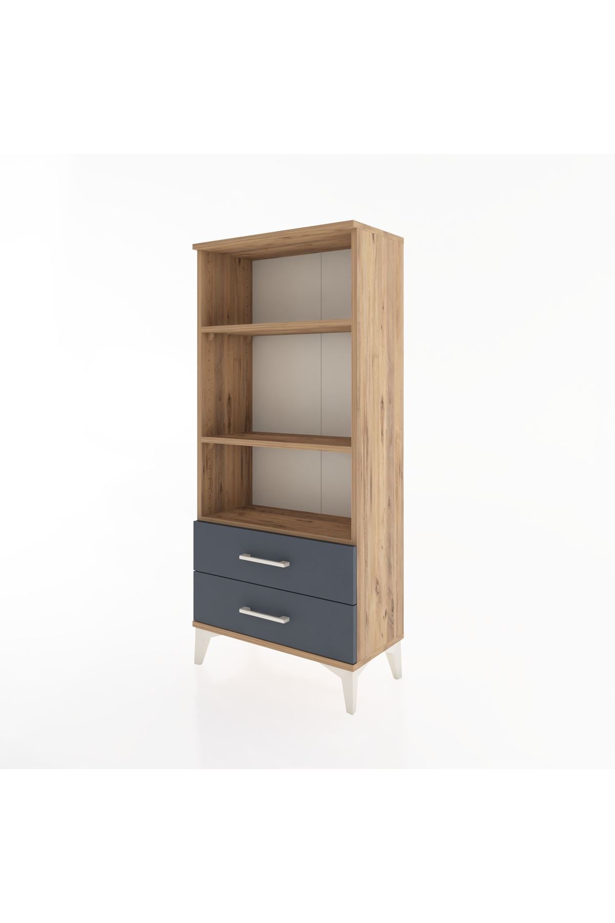 Hyperion Dolap 3 Raflı 2 Çekmeceli 60x44x134 Çam-Antrasit