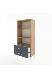 Hyperion Dolap 3 Raflı 2 Çekmeceli 60x44x134 Çam-Antrasit