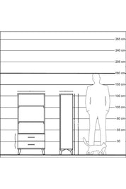 Hyperion Dolap 3 Raflı 2 Çekmeceli 60x44x134 Çam-Antrasit