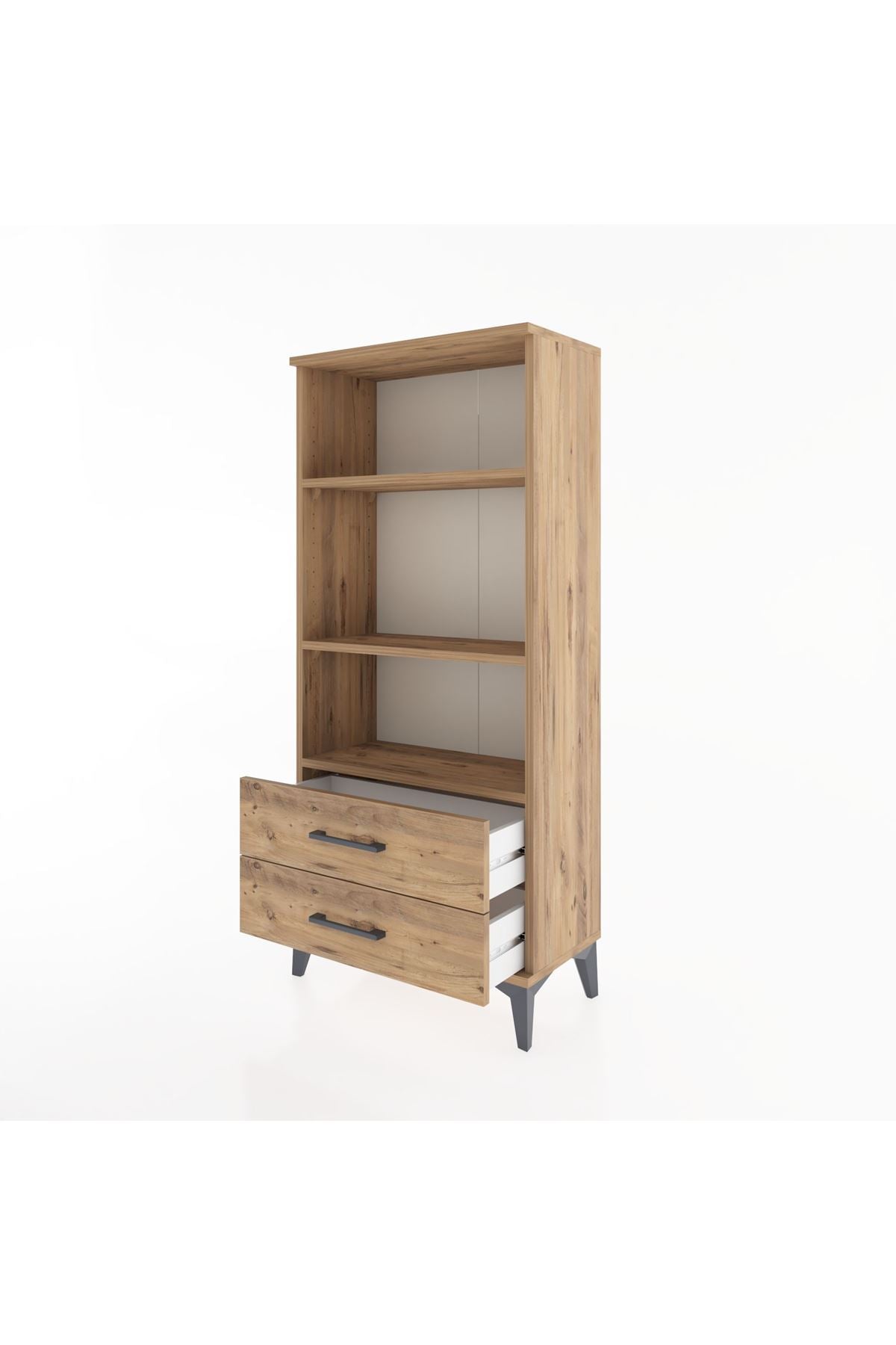 Hyperion Dolap 3 Raflı 2 Çekmeceli 60x44x134 Çam-Çam