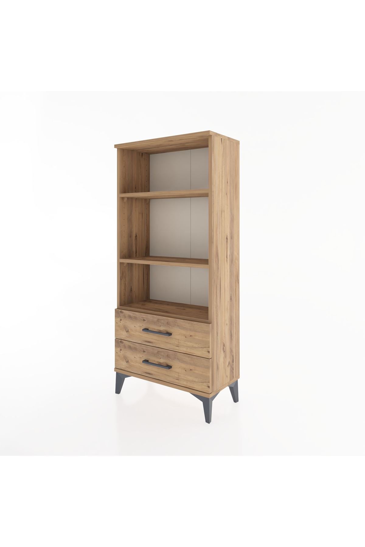 Hyperion Dolap 3 Raflı 2 Çekmeceli 60x44x134 Çam-Çam