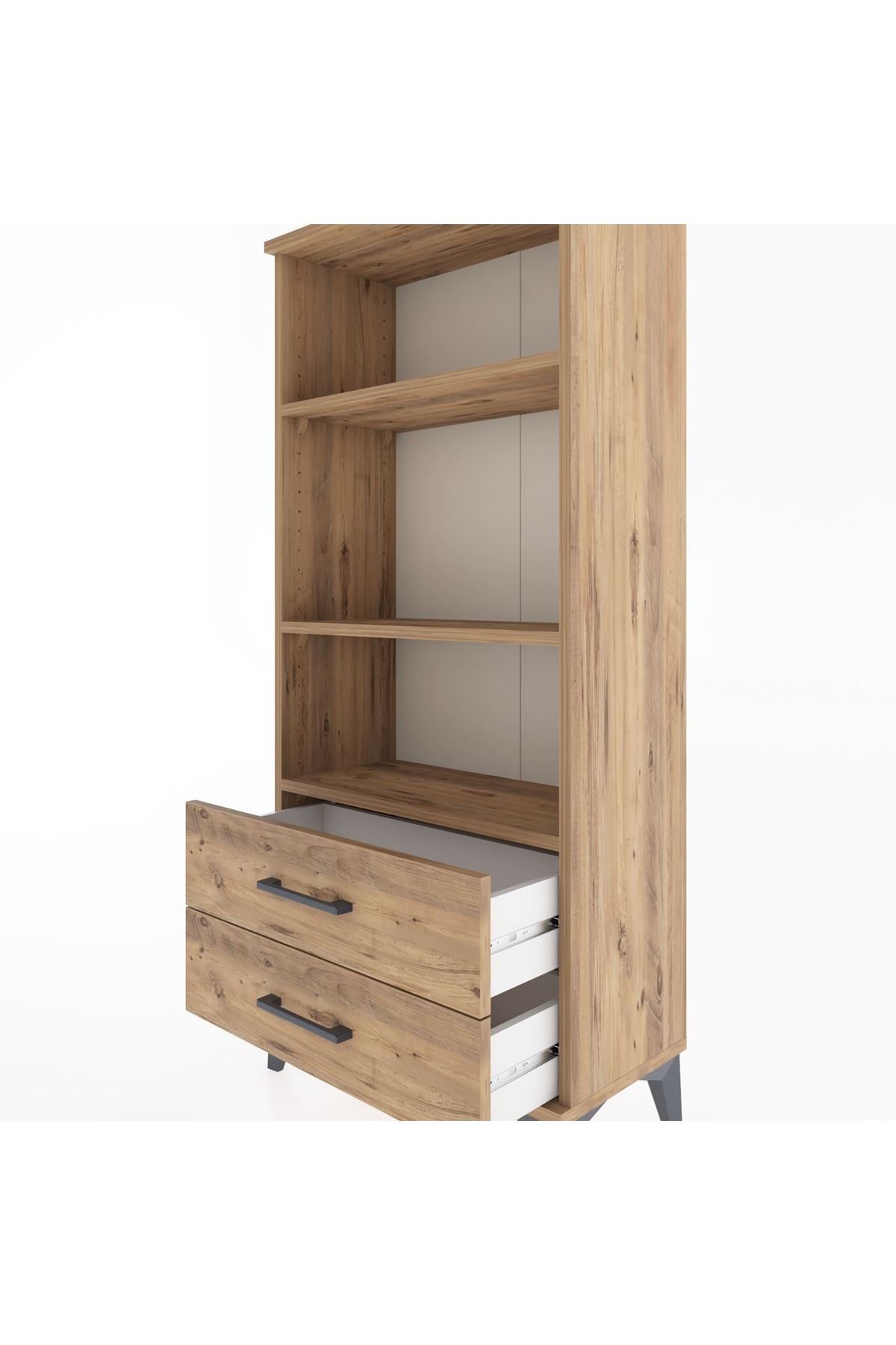 Hyperion Dolap 3 Raflı 2 Çekmeceli 60x44x134 Çam-Çam