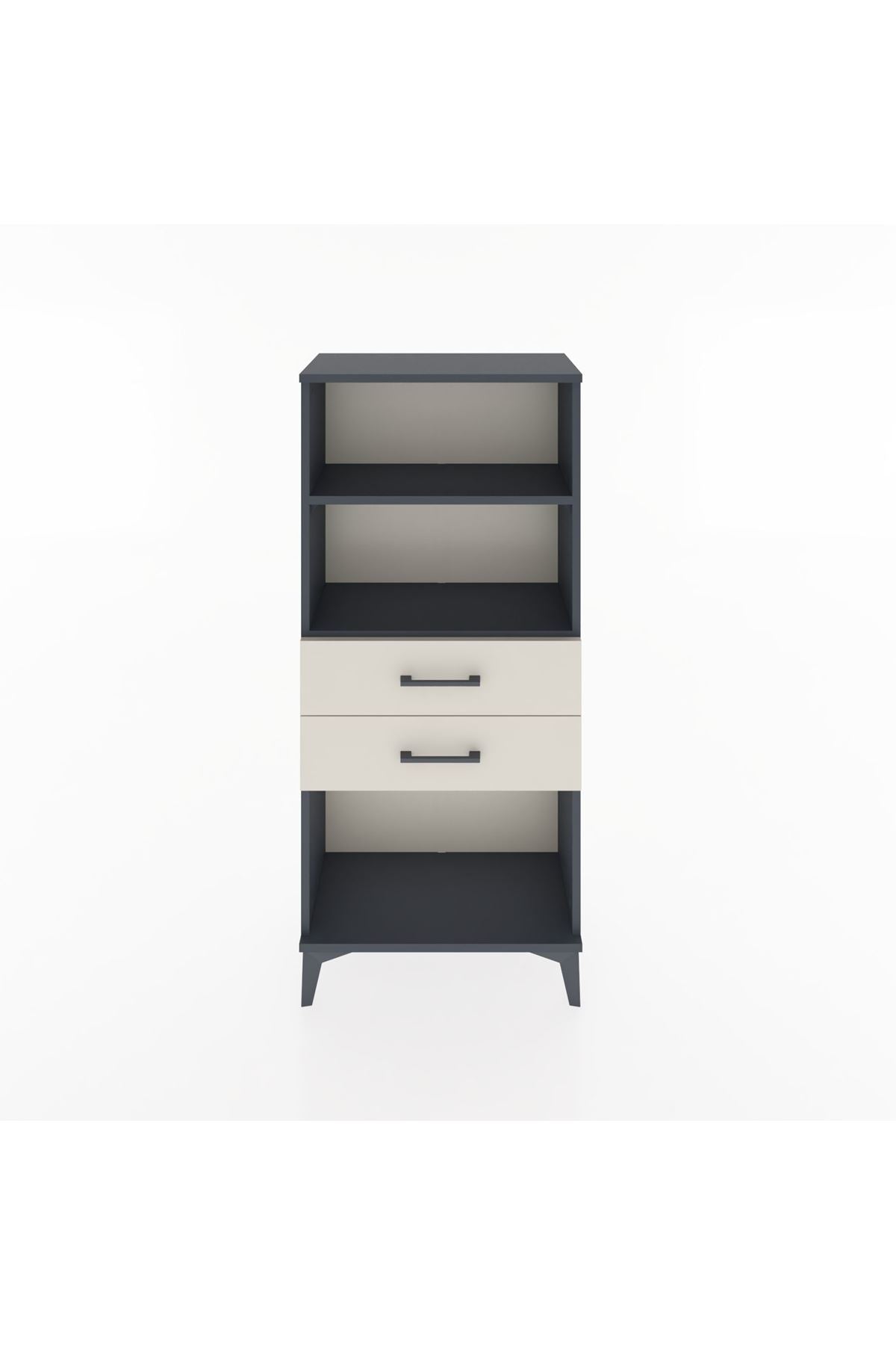 Hyperion Dolap 2 Raflı 2 Çekmeceli 60x44x134 Antrasit-Aytaşı