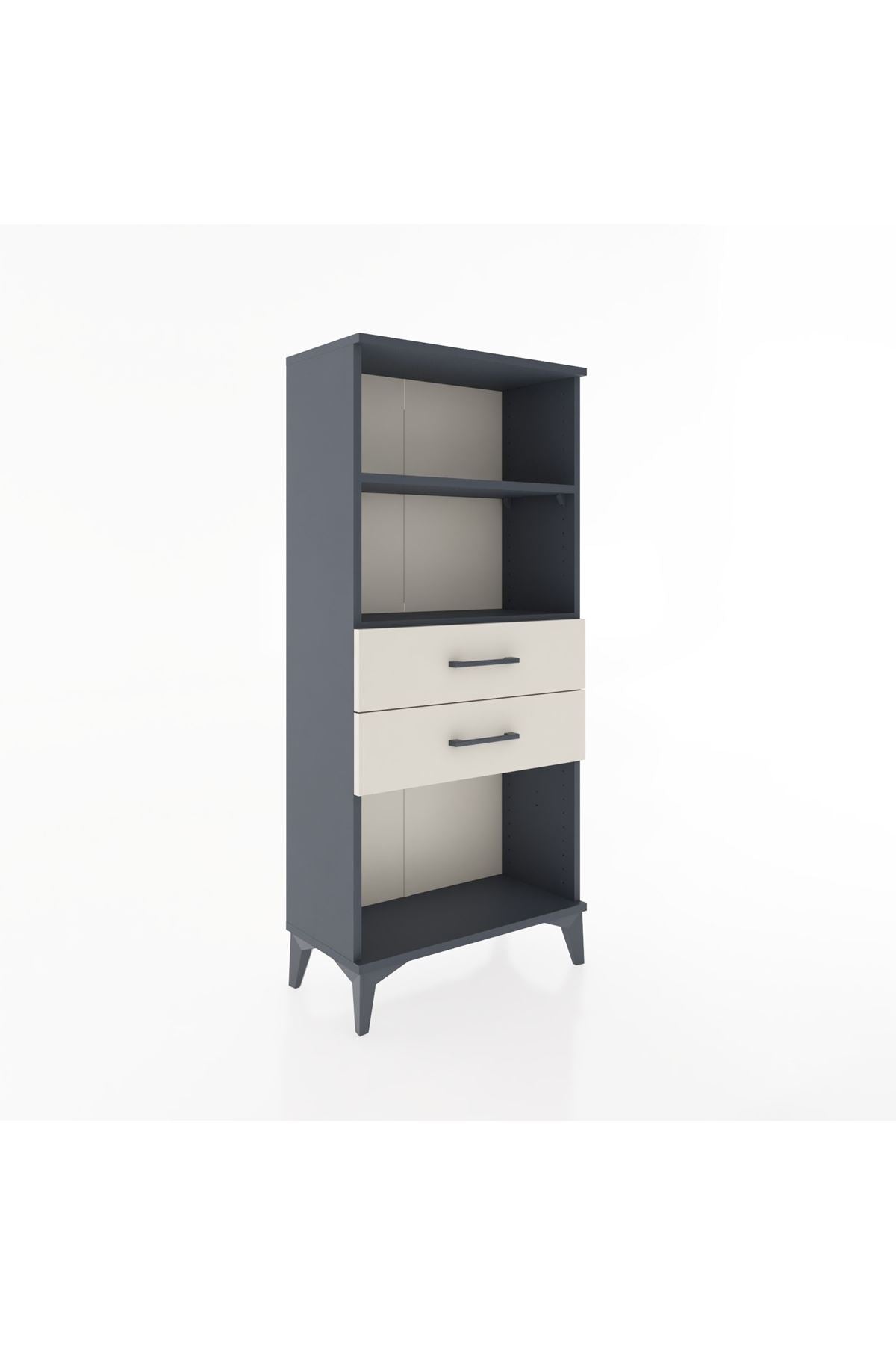 Hyperion Dolap 2 Raflı 2 Çekmeceli 60x44x134 Antrasit-Aytaşı