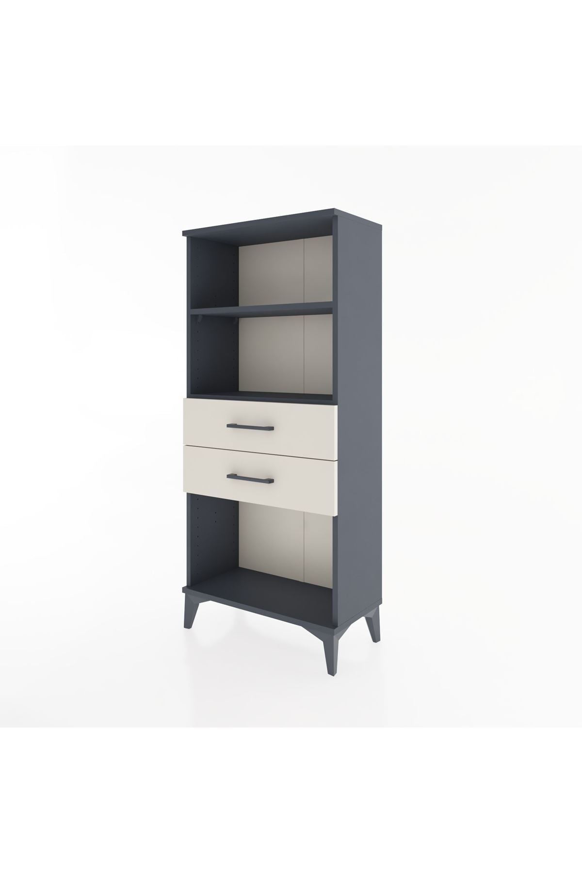 Hyperion Dolap 2 Raflı 2 Çekmeceli 60x44x134 Antrasit-Aytaşı