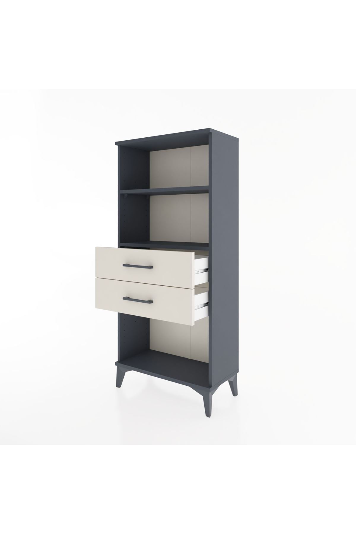 Hyperion Dolap 2 Raflı 2 Çekmeceli 60x44x134 Antrasit-Aytaşı