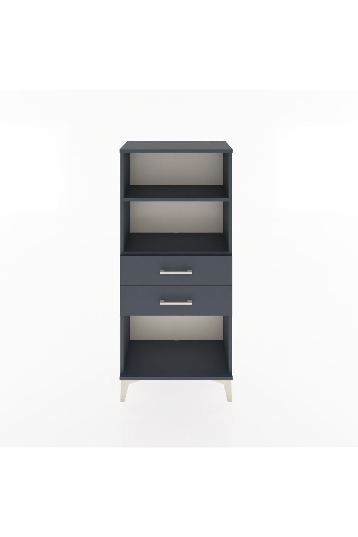 Hyperion Dolap 2 Raflı 2 Çekmeceli 60x44x134 Antrasit-Antrasit