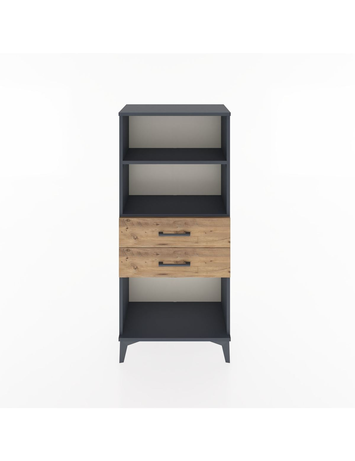 Hyperion Dolap 2 Raflı 2 Çekmeceli 60x44x134 Antrasit-Çam