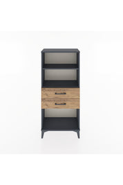 Hyperion Dolap 2 Raflı 2 Çekmeceli 60x44x134 Antrasit-Çam