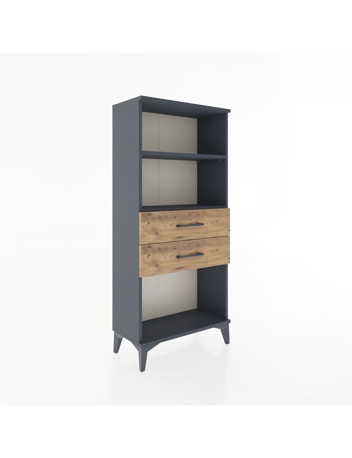 Hyperion Dolap 2 Raflı 2 Çekmeceli 60x44x134 Antrasit-Çam