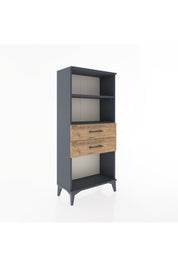 Hyperion Dolap 2 Raflı 2 Çekmeceli 60x44x134 Antrasit-Çam