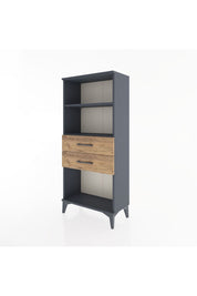 Hyperion Dolap 2 Raflı 2 Çekmeceli 60x44x134 Antrasit-Çam