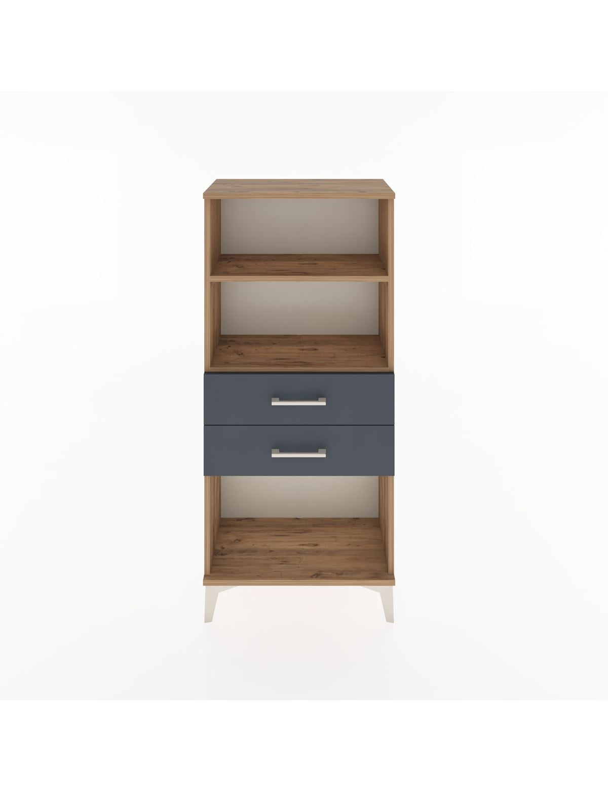 Hyperion Dolap 2 Raflı 2 Çekmeceli 60x44x134 Çam-Antrasit